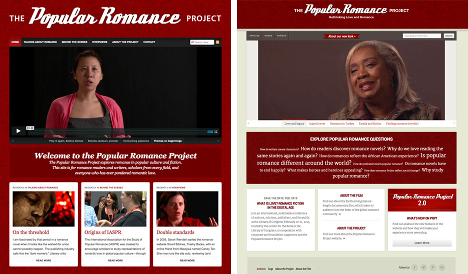 IMAGE: Versions one and two of the PRP Home page